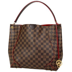 Louis Vuitton Kaisa Hobo Shoulder Bag Damier Brown Cerise Red
